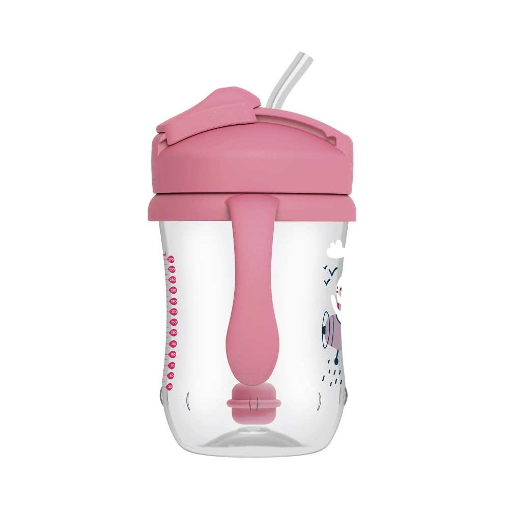 Dr. Brown's Premier gobelet rose avec paille 270 ml – Image 4