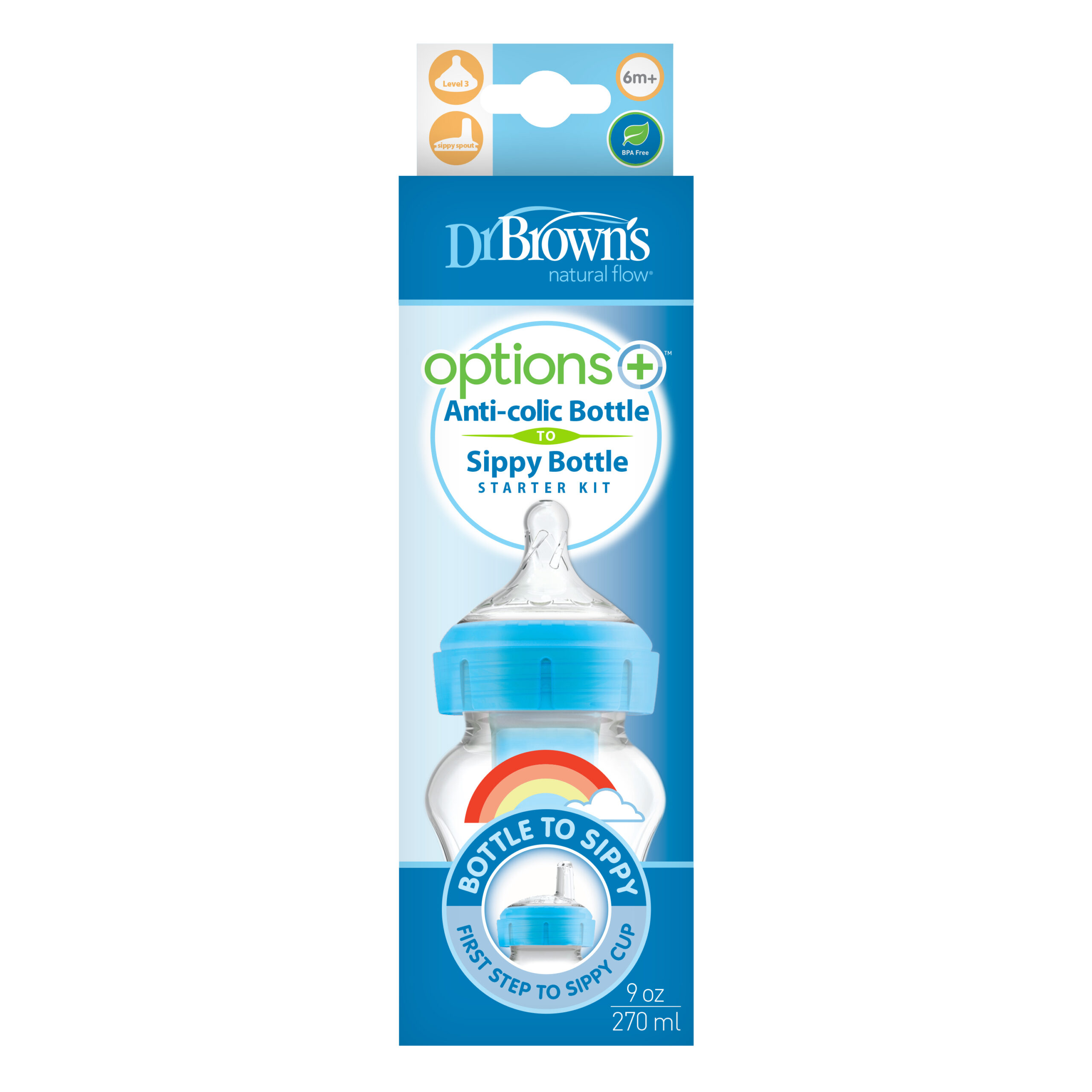 Dr. Brown's Options+ Bottle to Sippy Starter kit | Biberon à col large 270 ml – Image 4
