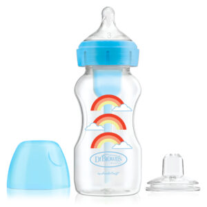 Dr. Brown's Options+ Bottle to Sippy Starter kit | Biberon à col large 270 ml - Bleu