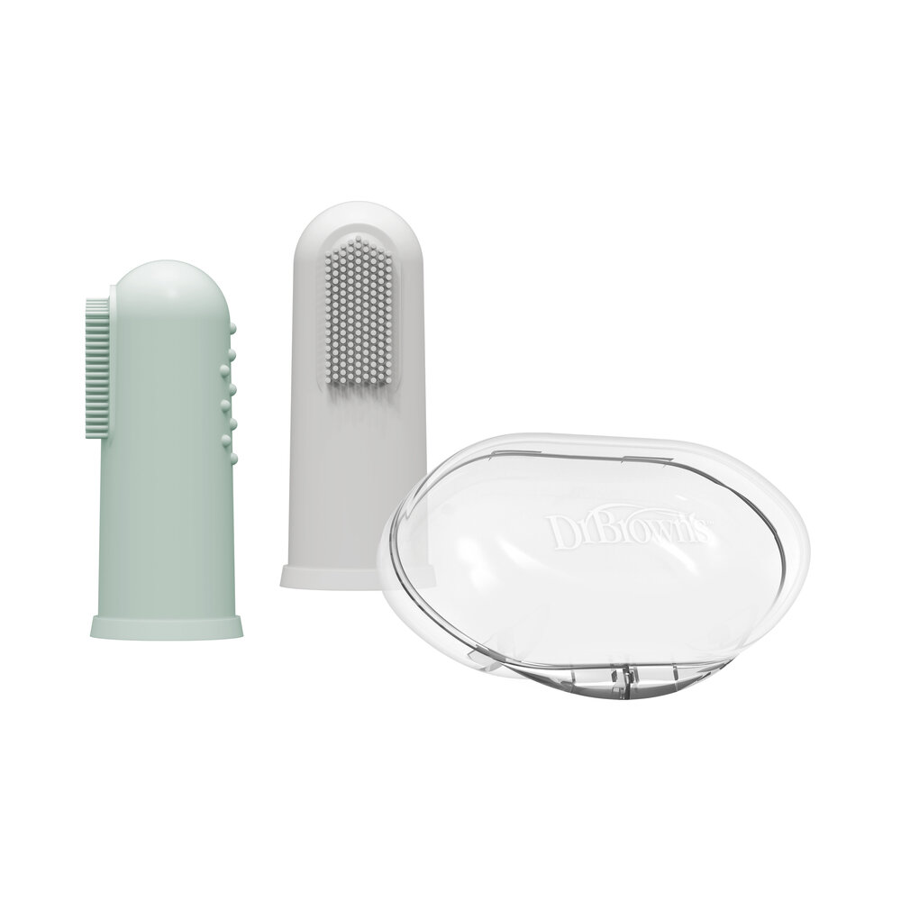 Dr. Brown's Brosse à dents au doigt gris/vert 2-pack